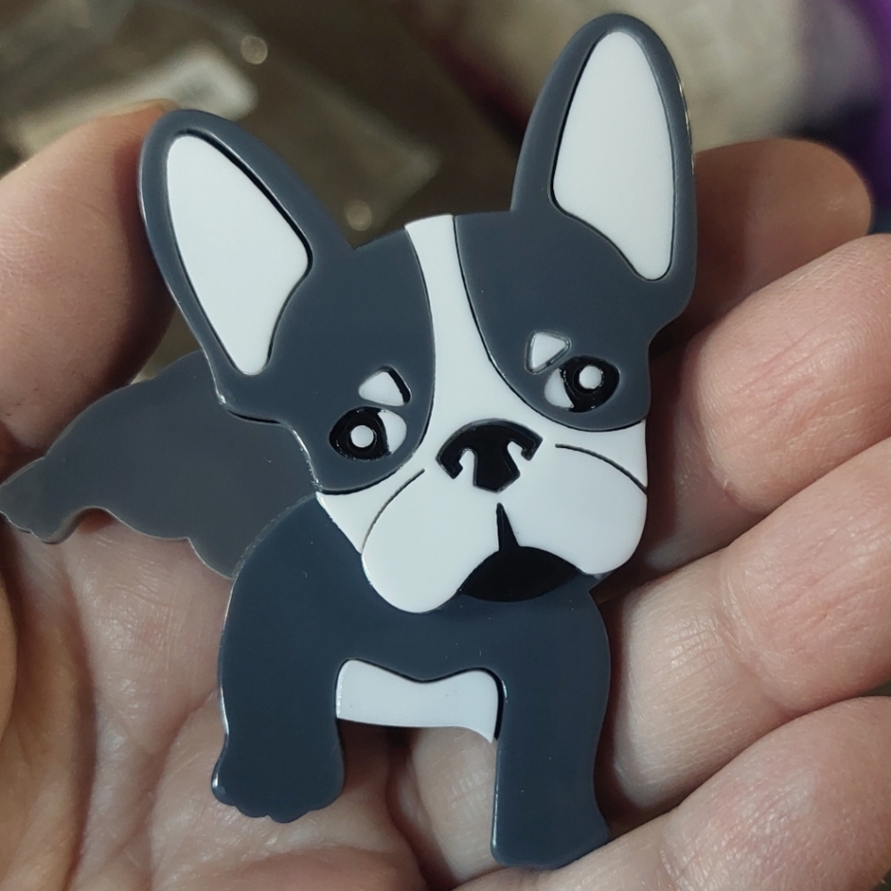 NWT Acrylic French Bulldog Pin